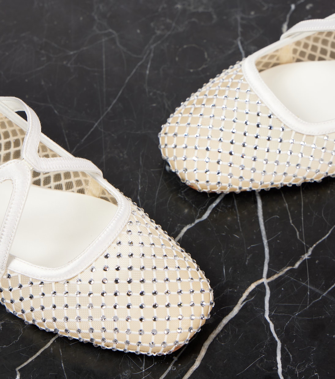 Astoria embellished mesh ballet flats | Jimmy Choo