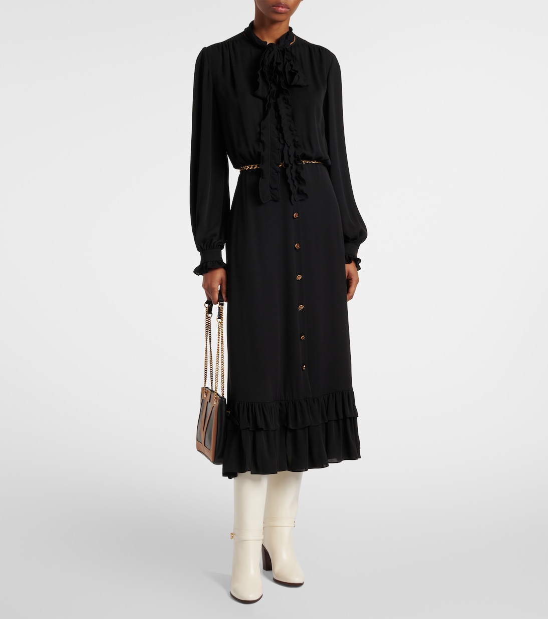 Robe midi en soie | Valentino