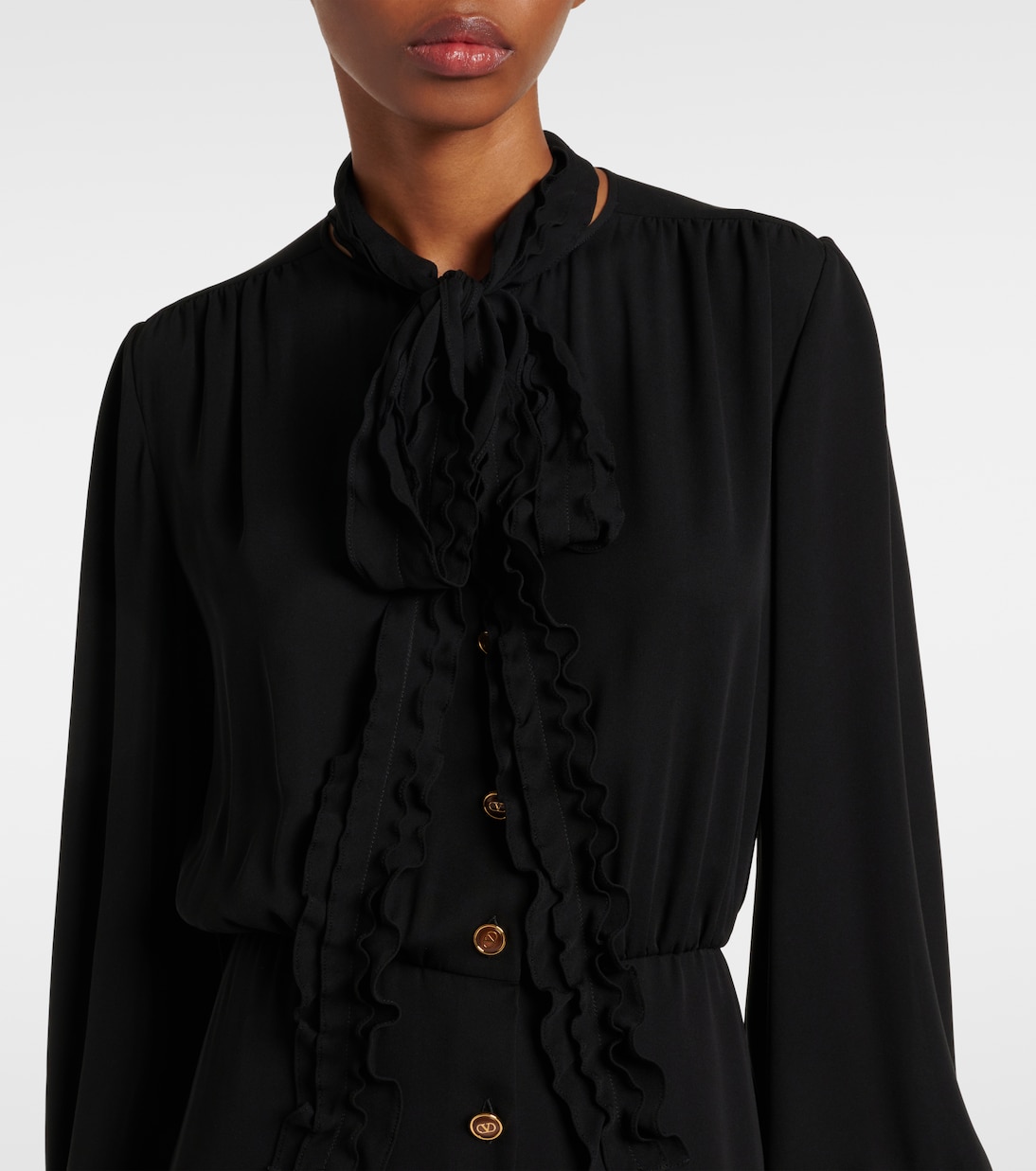 Robe midi en soie | Valentino