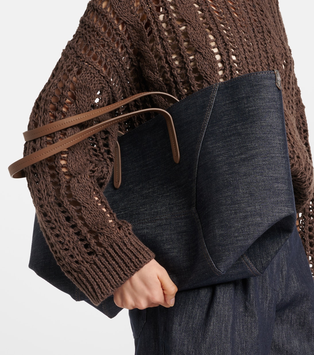 Borsa Duo Large in denim | Brunello Cucinelli