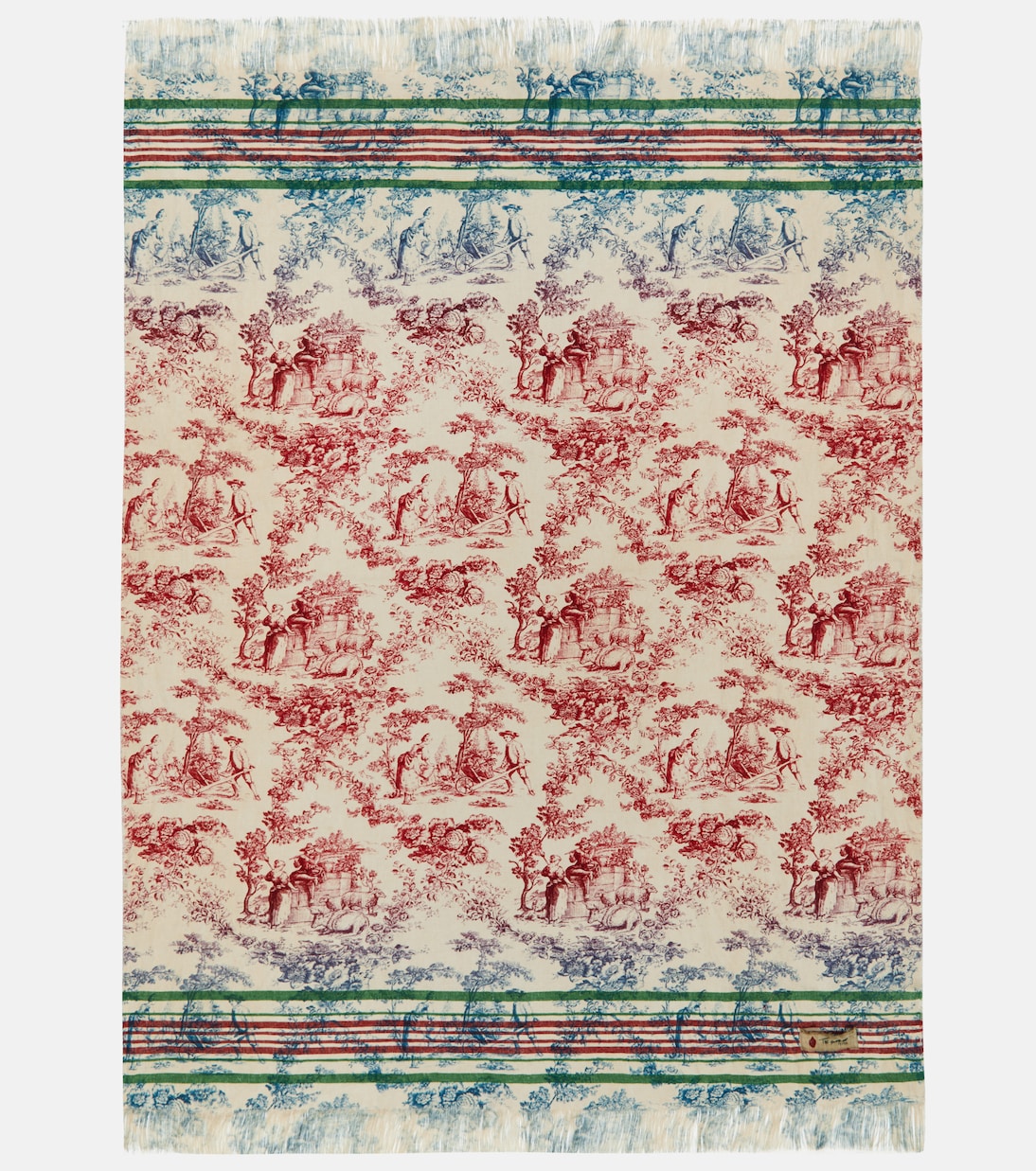 Zacinto fringed linen jacquard blanket | The House of Lyria