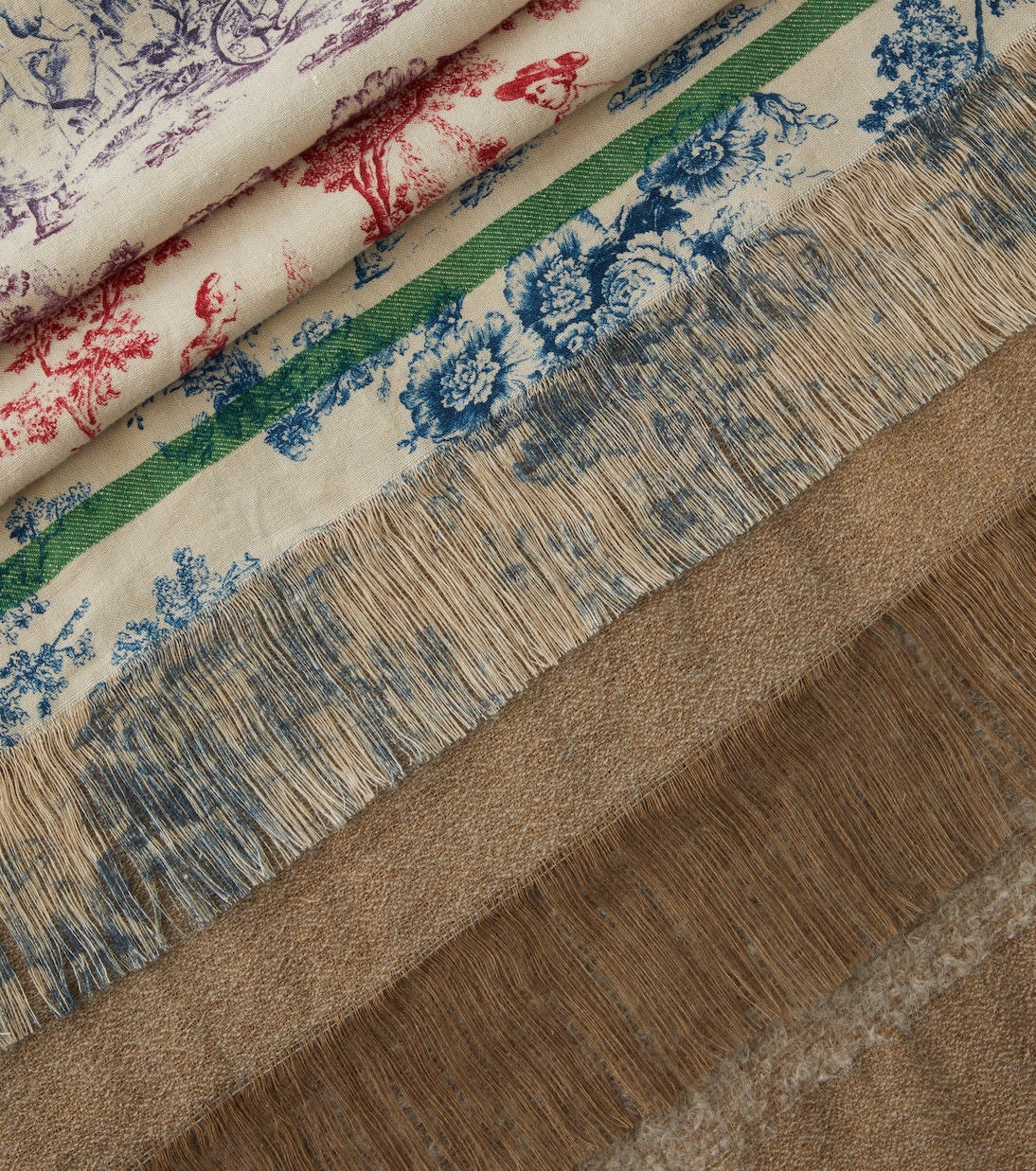 Zacinto fringed linen jacquard blanket | The House of Lyria