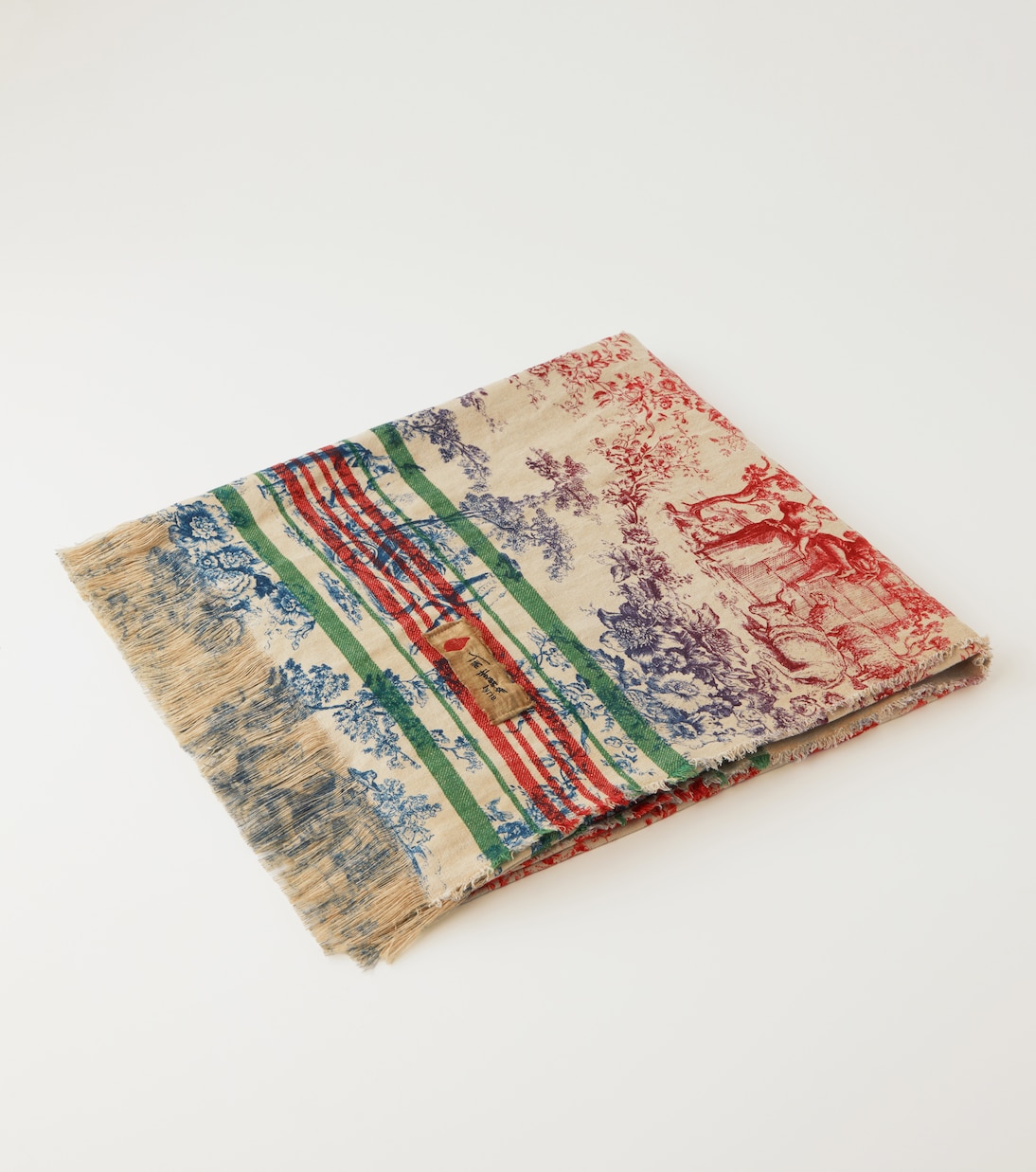 Zacinto fringed linen jacquard blanket | The House of Lyria