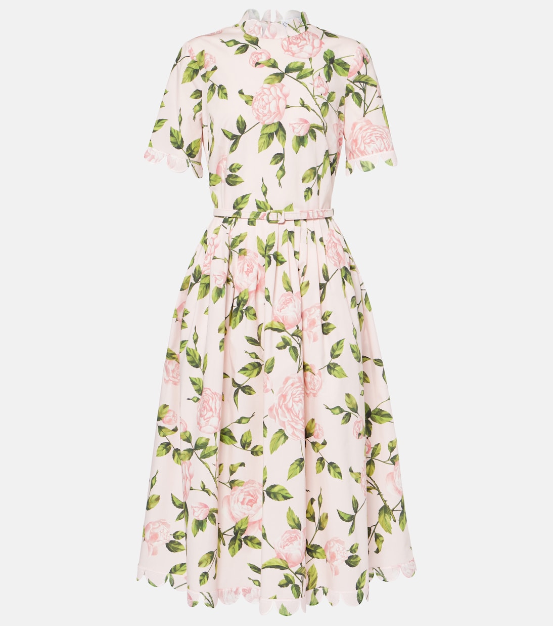 Vestido midi de popelín floral | Oscar de la Renta