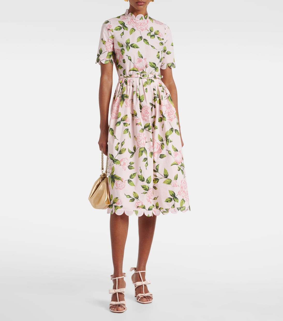 Vestido midi de popelín floral | Oscar de la Renta