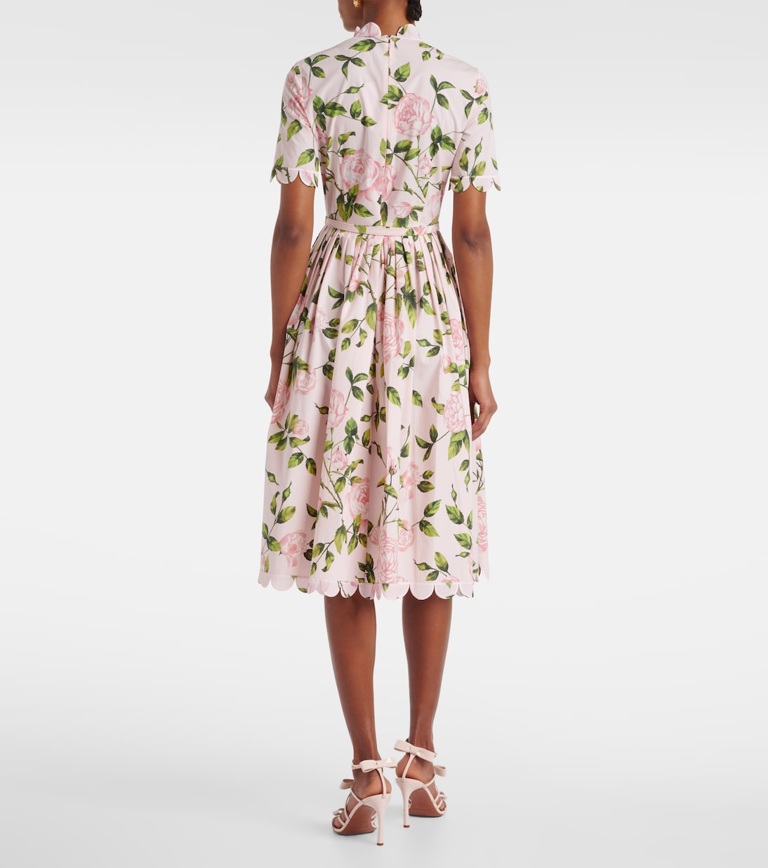 Vestido midi de popelín floral | Oscar de la Renta