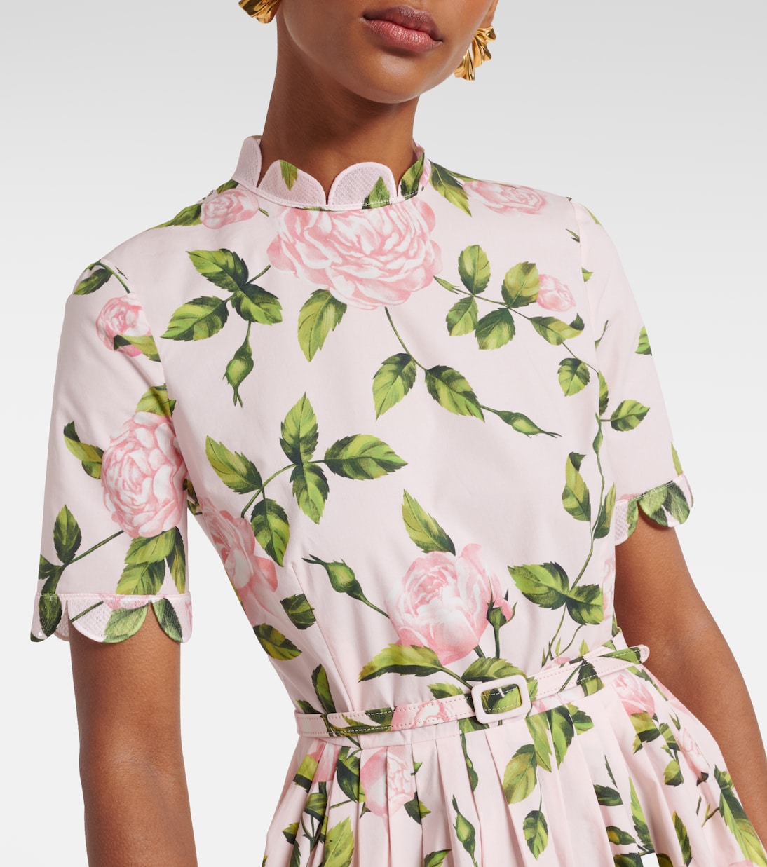 Vestido midi de popelín floral | Oscar de la Renta