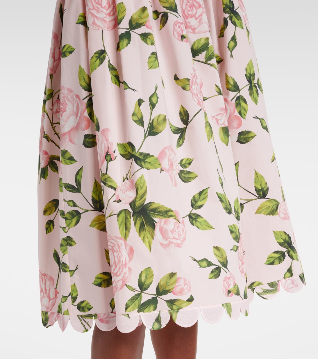 Vestido midi de popelín floral | Oscar de la Renta