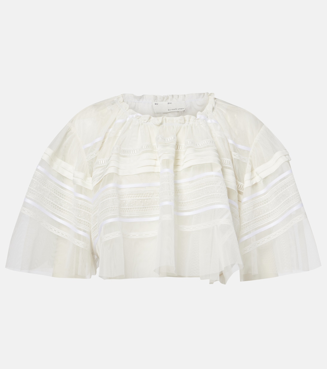 Top cropped in pizzo e tulle | Xu Zhi