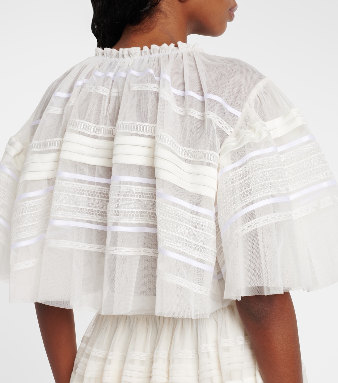 Top cropped in pizzo e tulle | Xu Zhi