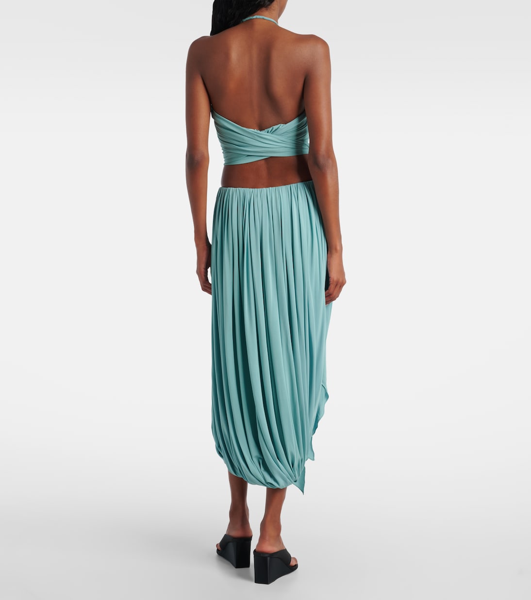 Gonna midi in jersey arricciato intrecciato | Alaïa