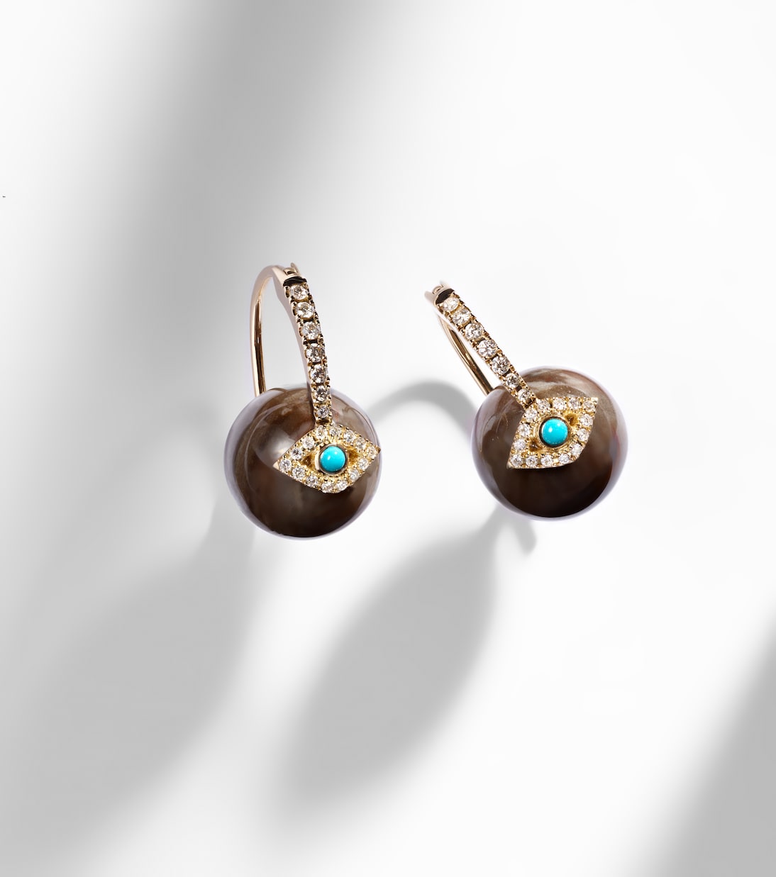 Boucles d'oreilles Evil Eye en or 14 ct et diamants | Sydney Evan