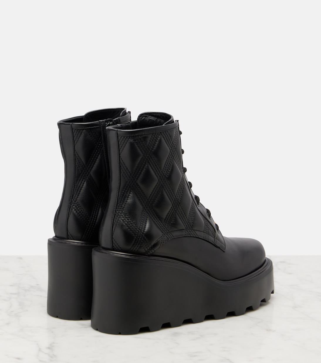 Quiltie 67 leather lace-up boots | Valentino Garavani