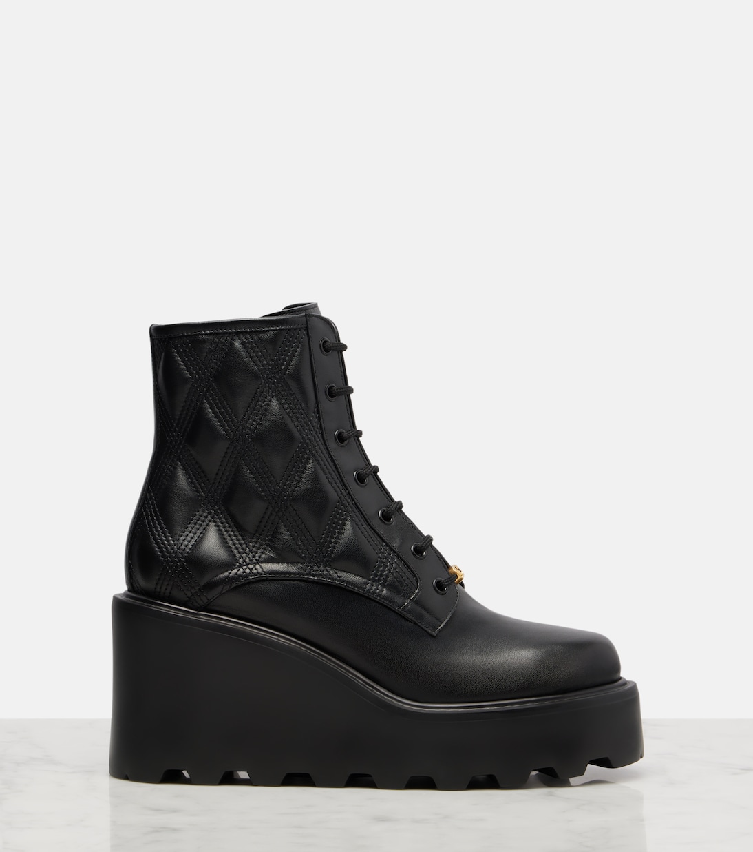Quiltie 67 leather lace-up boots | Valentino Garavani