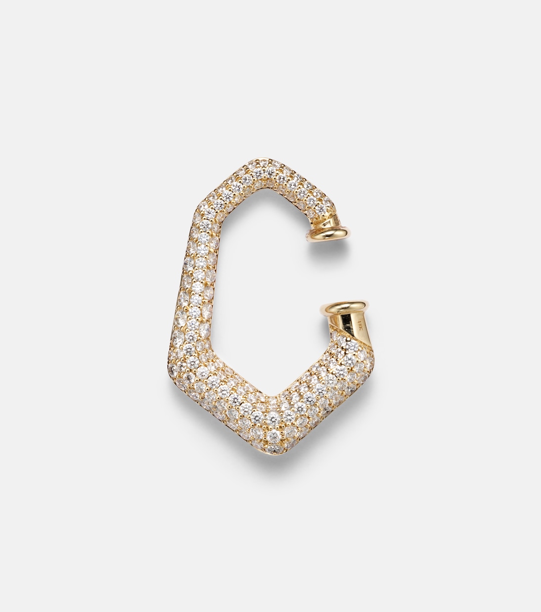 Carved 18kt gold ear cuff with diamonds | Ananya