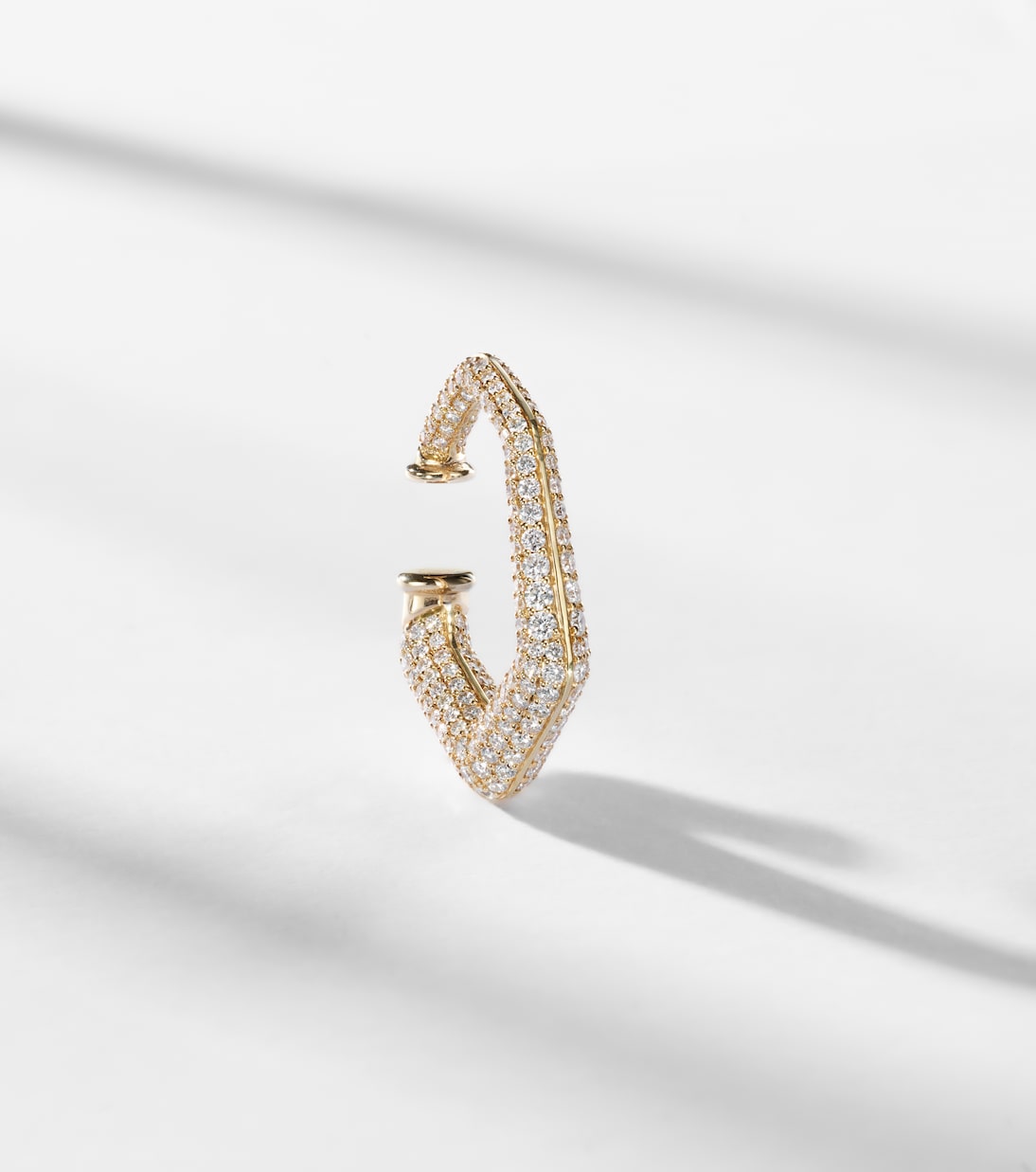 Carved 18kt gold ear cuff with diamonds | Ananya