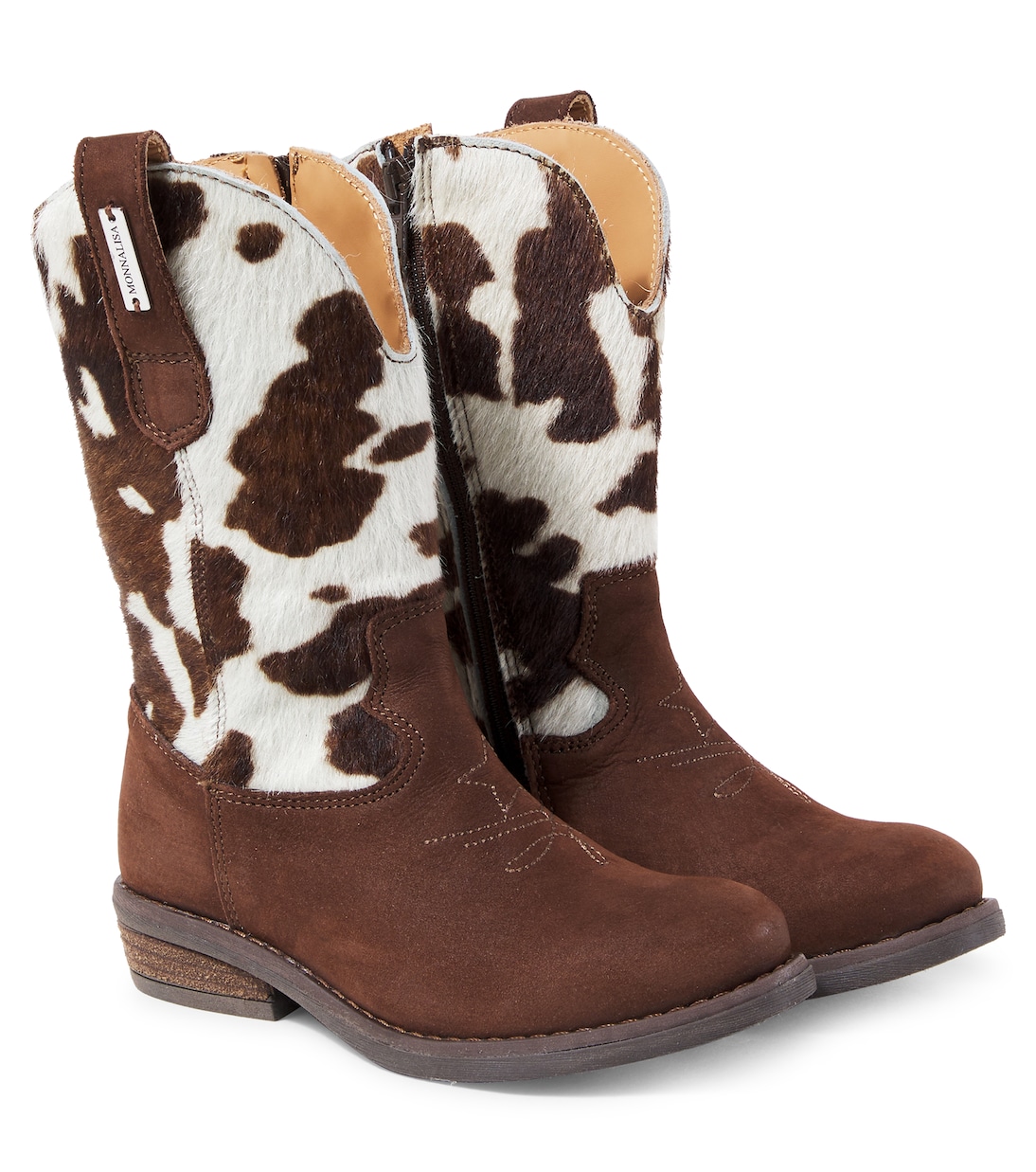 Stivali texani in suede e cavallino | Monnalisa