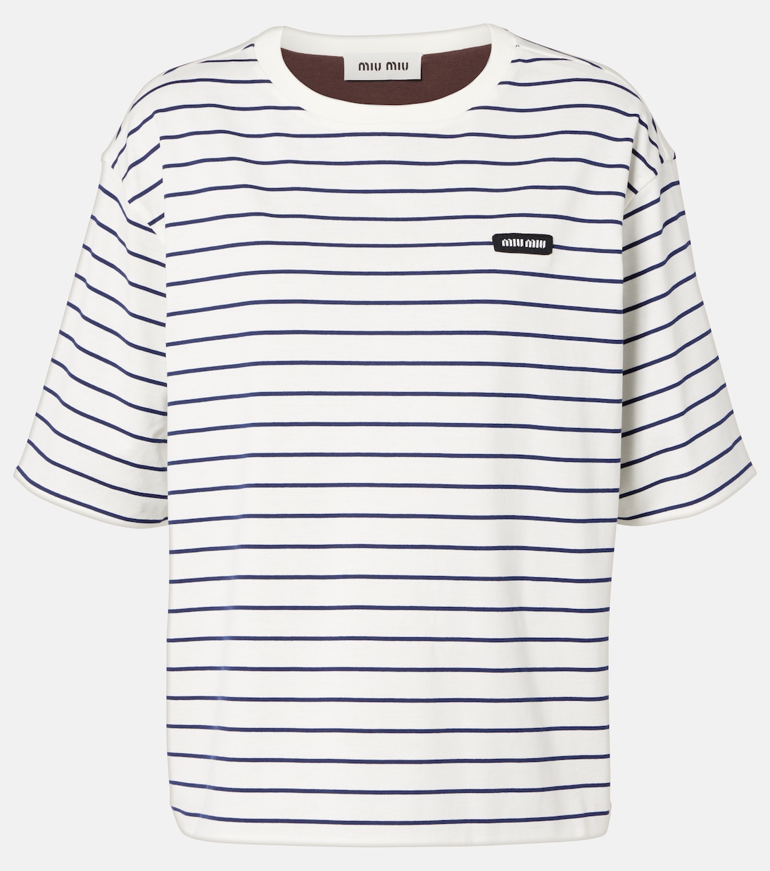 Camiseta de algodón a rayas | Miu Miu
