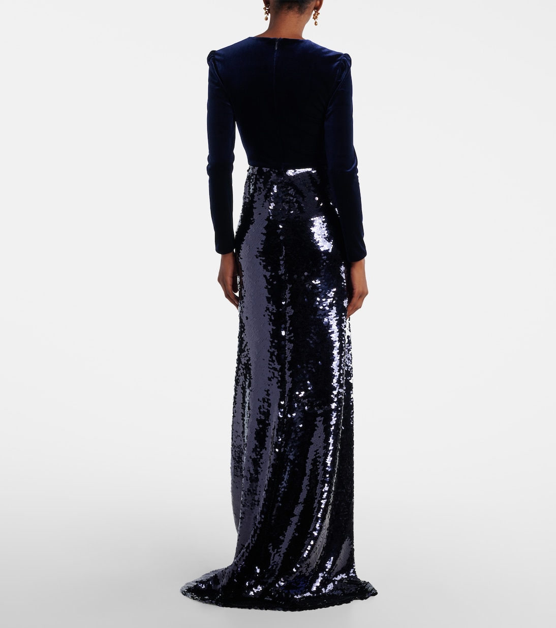Robe longue en velours à sequins | Monique Lhuillier