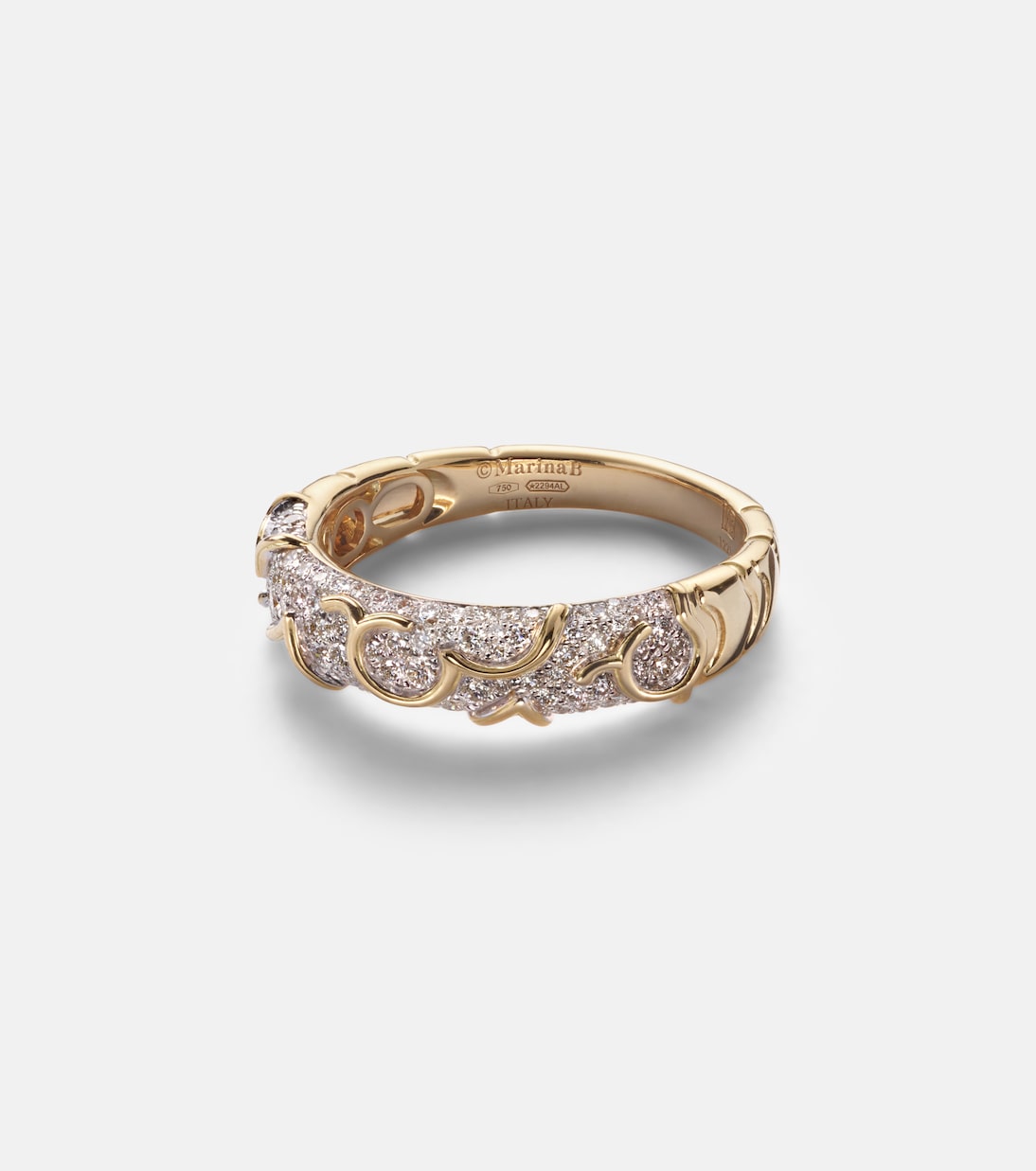 Ondine 18kt gold ring with diamonds | Marina B