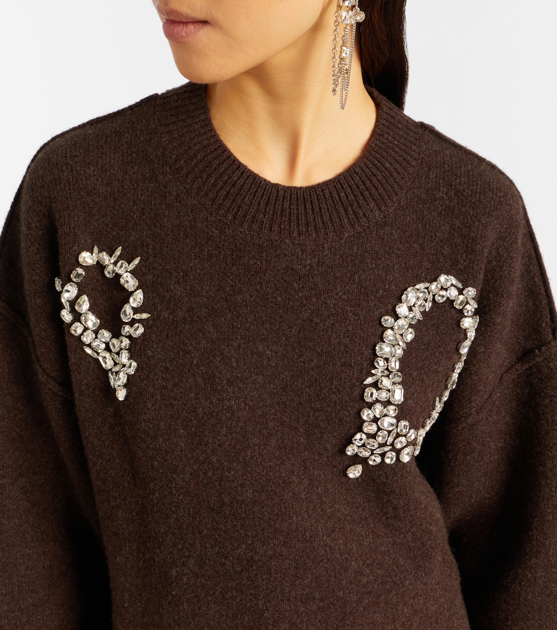 Pullover aus Wolle mit Kristallen | Jacques Wei