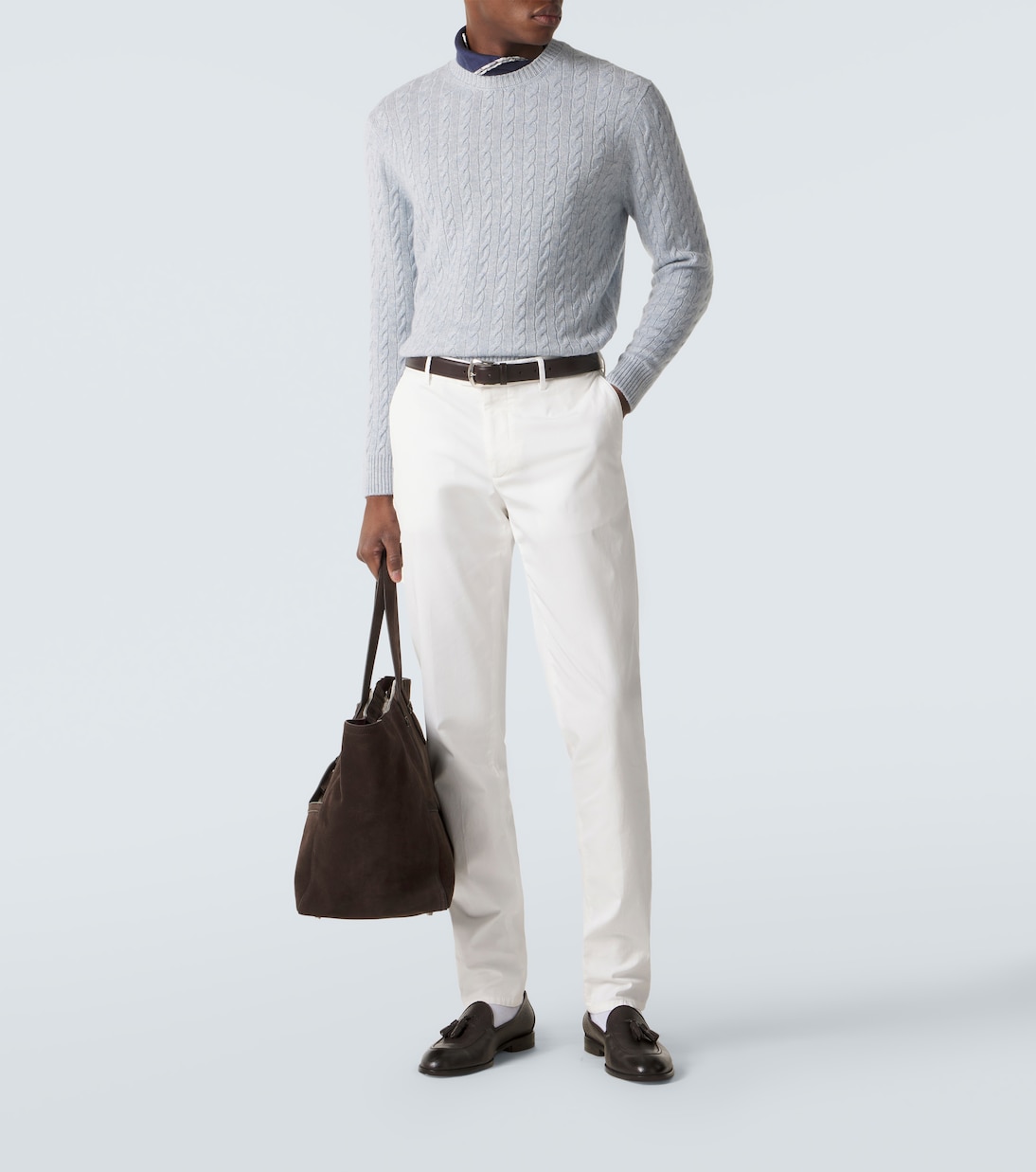 Cable-knit cashmere and linen sweater | Dunhill
