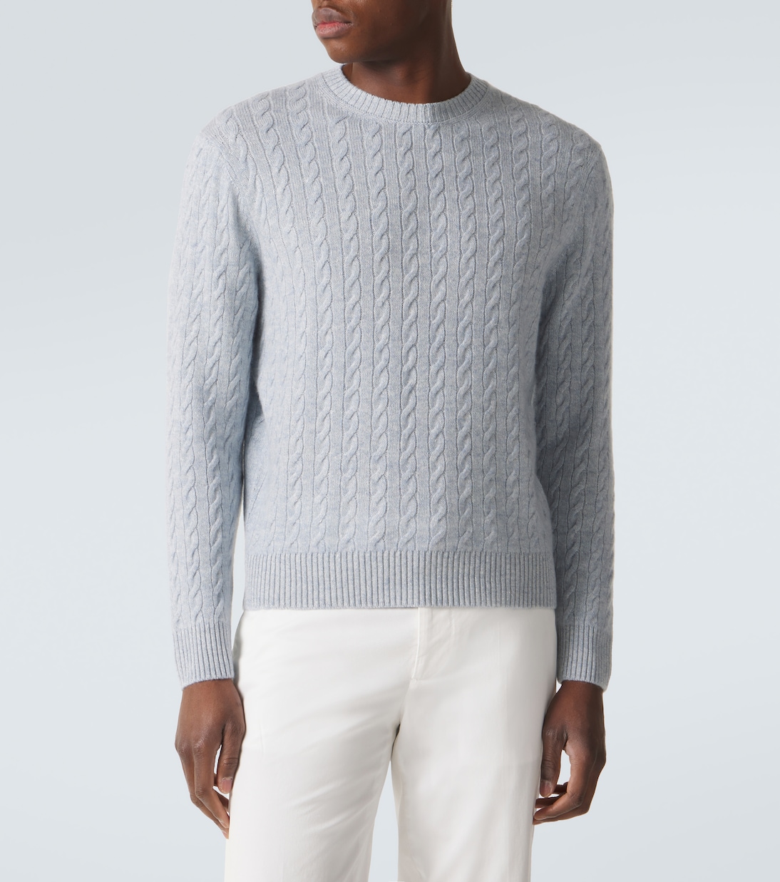 Cable-knit cashmere and linen sweater | Dunhill