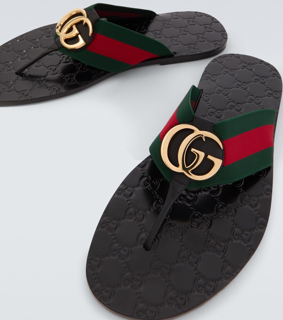 Riviera GG leather thong sandals | Gucci