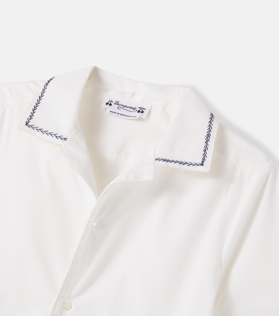 Steve embroidered cotton poplin shirt | Bonpoint