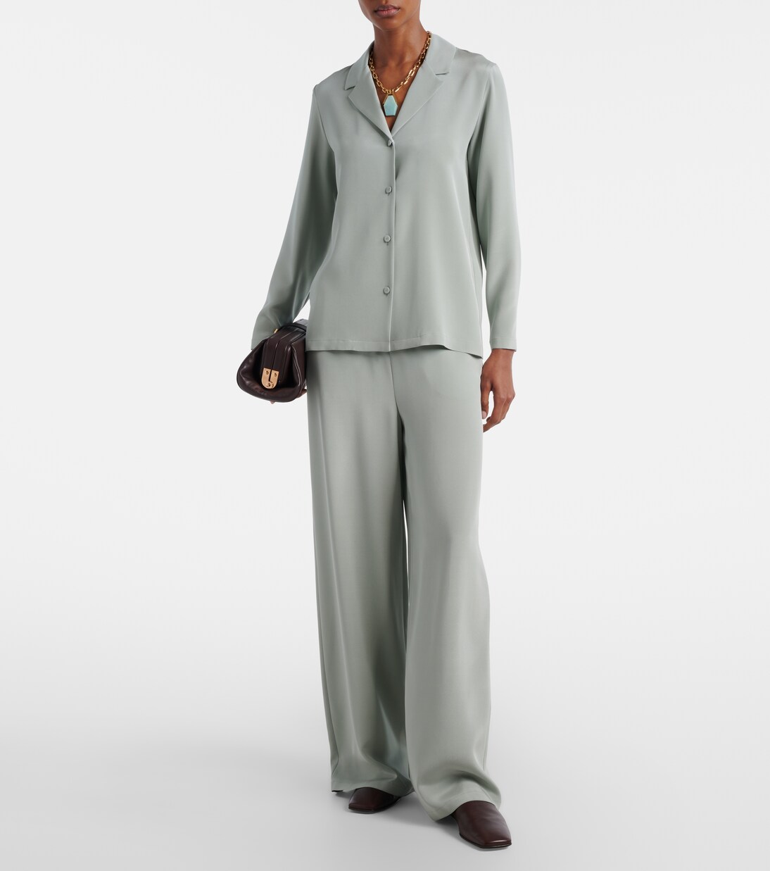 Maga silk-blend satin wide-leg pants | Max Mara