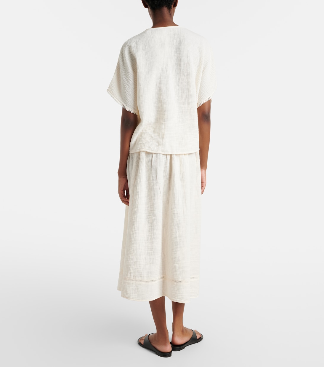 Falda midi Mazie de gasa de algodón | Velvet