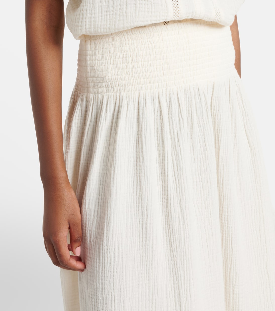 Falda midi Mazie de gasa de algodón | Velvet