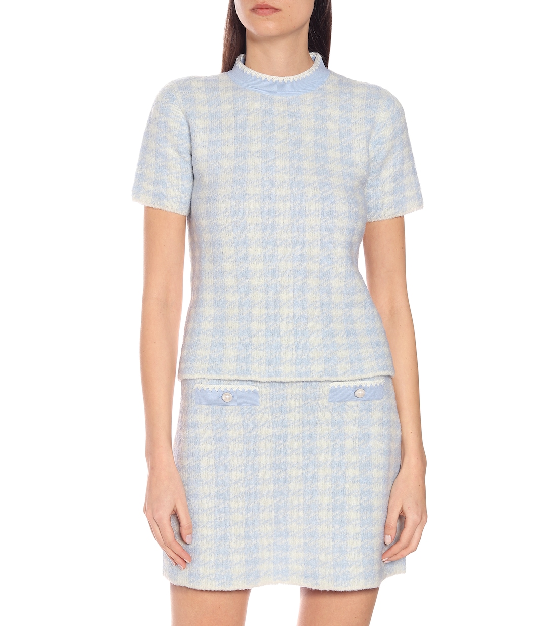 Minigonna in lana pied-de-poule | Miu Miu