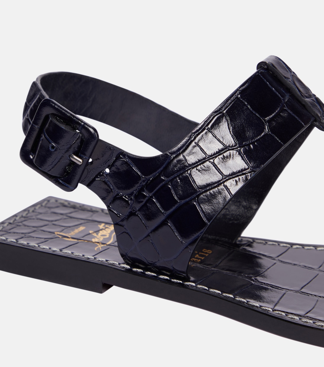 Cubongo croc-effect leather thong sandals | Christian Louboutin
