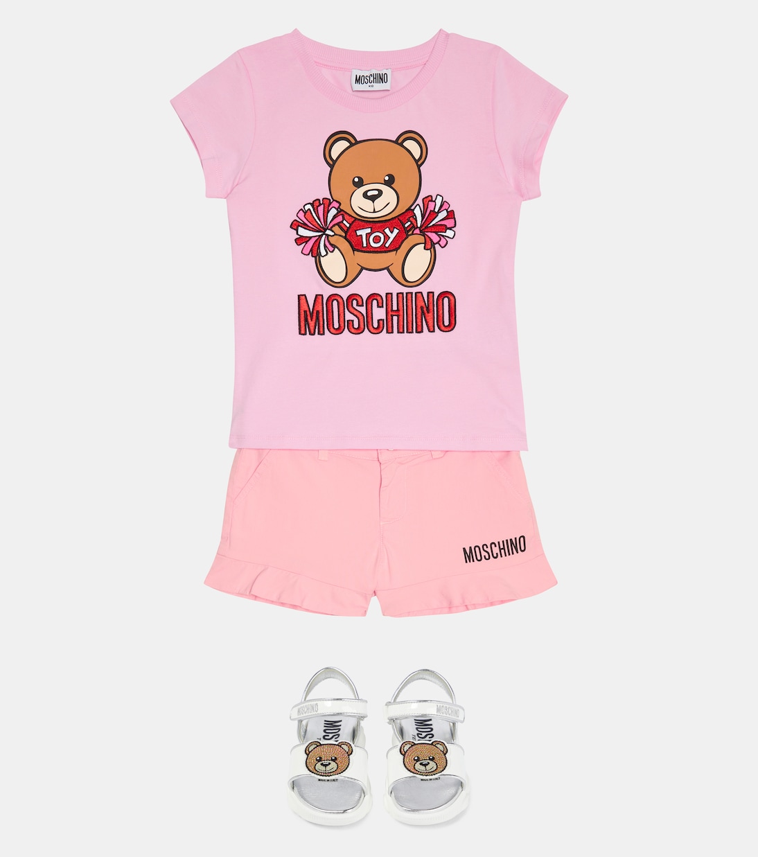 Shorts in misto cotone con logo | Moschino Kids