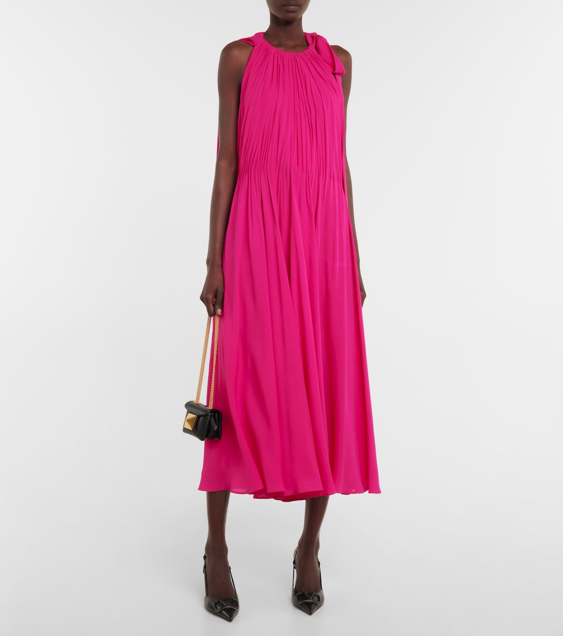 Asymmetric silk cape gown | Valentino