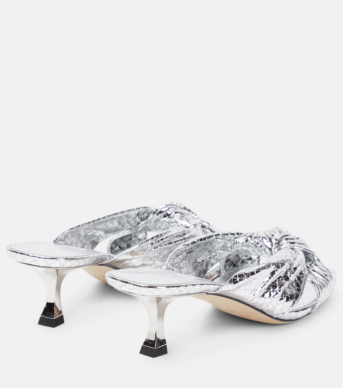 Pantoletten Avenue 50 aus Metallic-Leder | Jimmy Choo