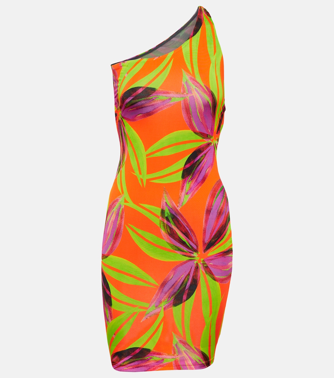 Plunge one-shoulder minidress | Louisa Ballou
