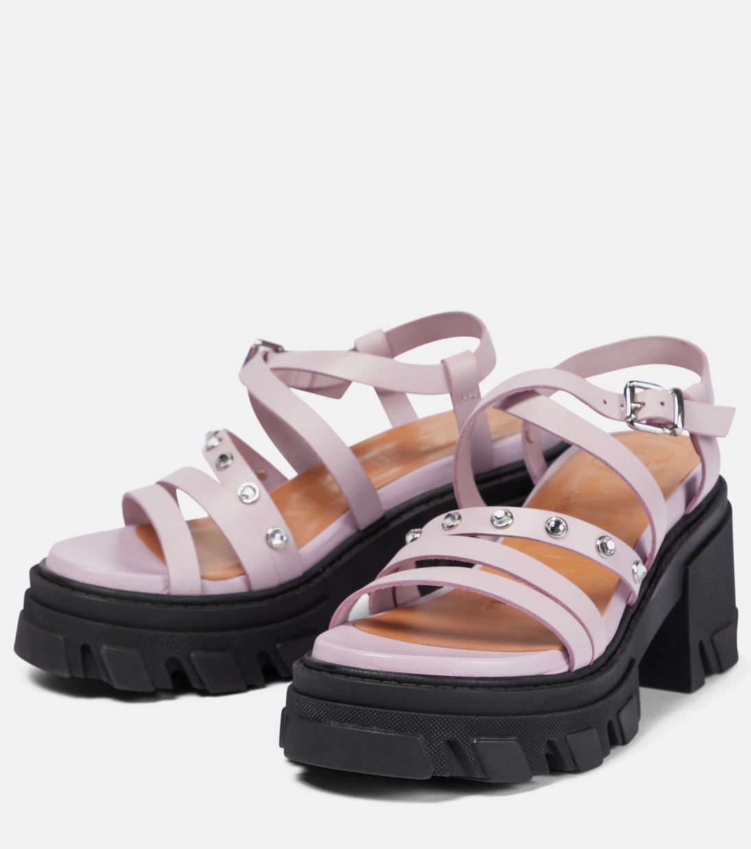 Sandali in pelle con decorazione | Ganni