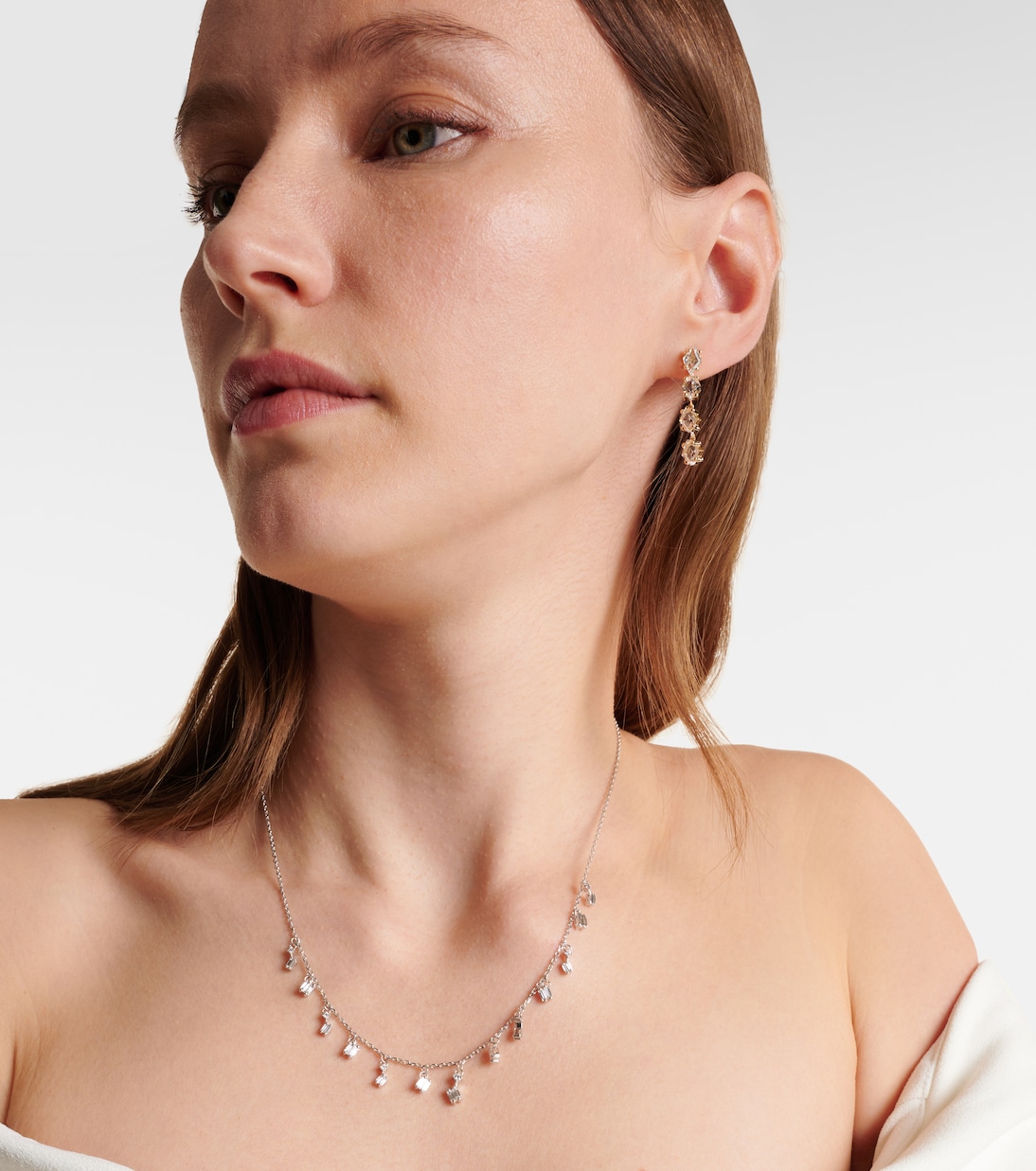 Collier Cascade en or blanc 18 ct et diamants | Suzanne Kalan