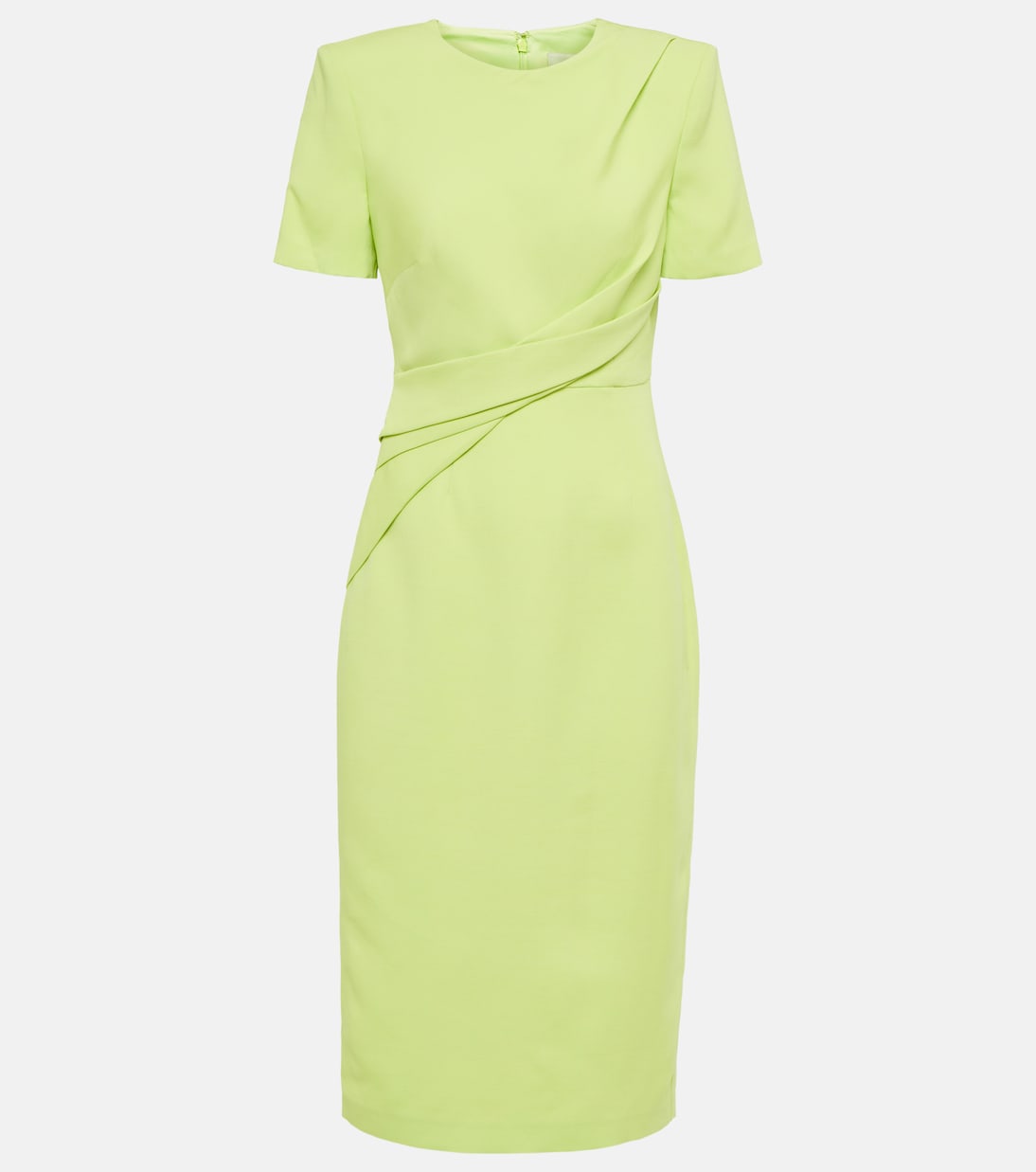 Gathered wool and silk midi dress | Roland Mouret