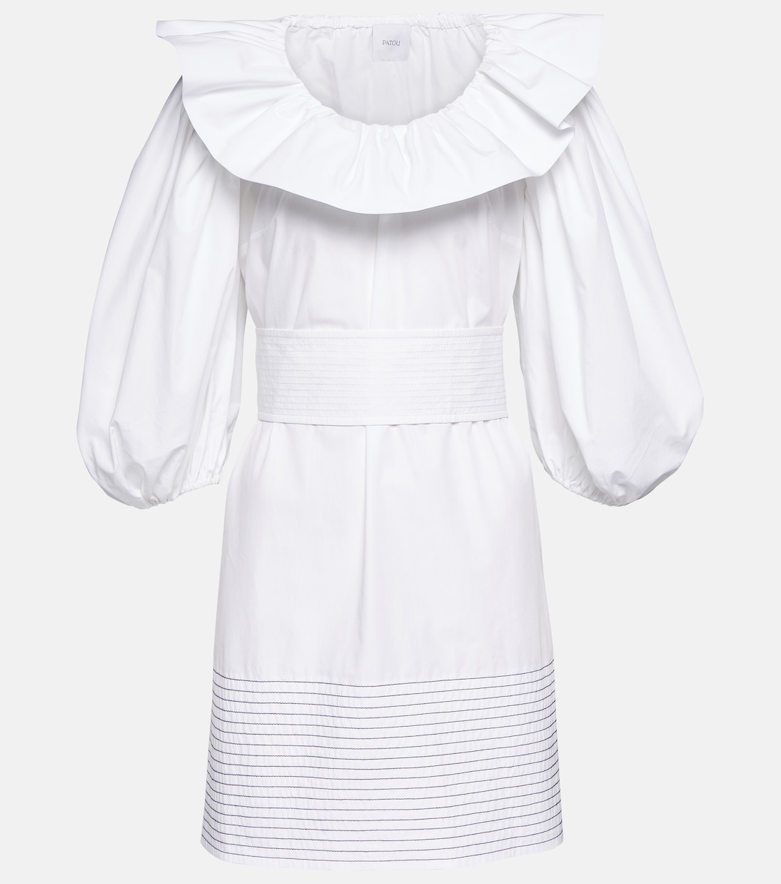 Puff-sleeve cotton minidress | Patou