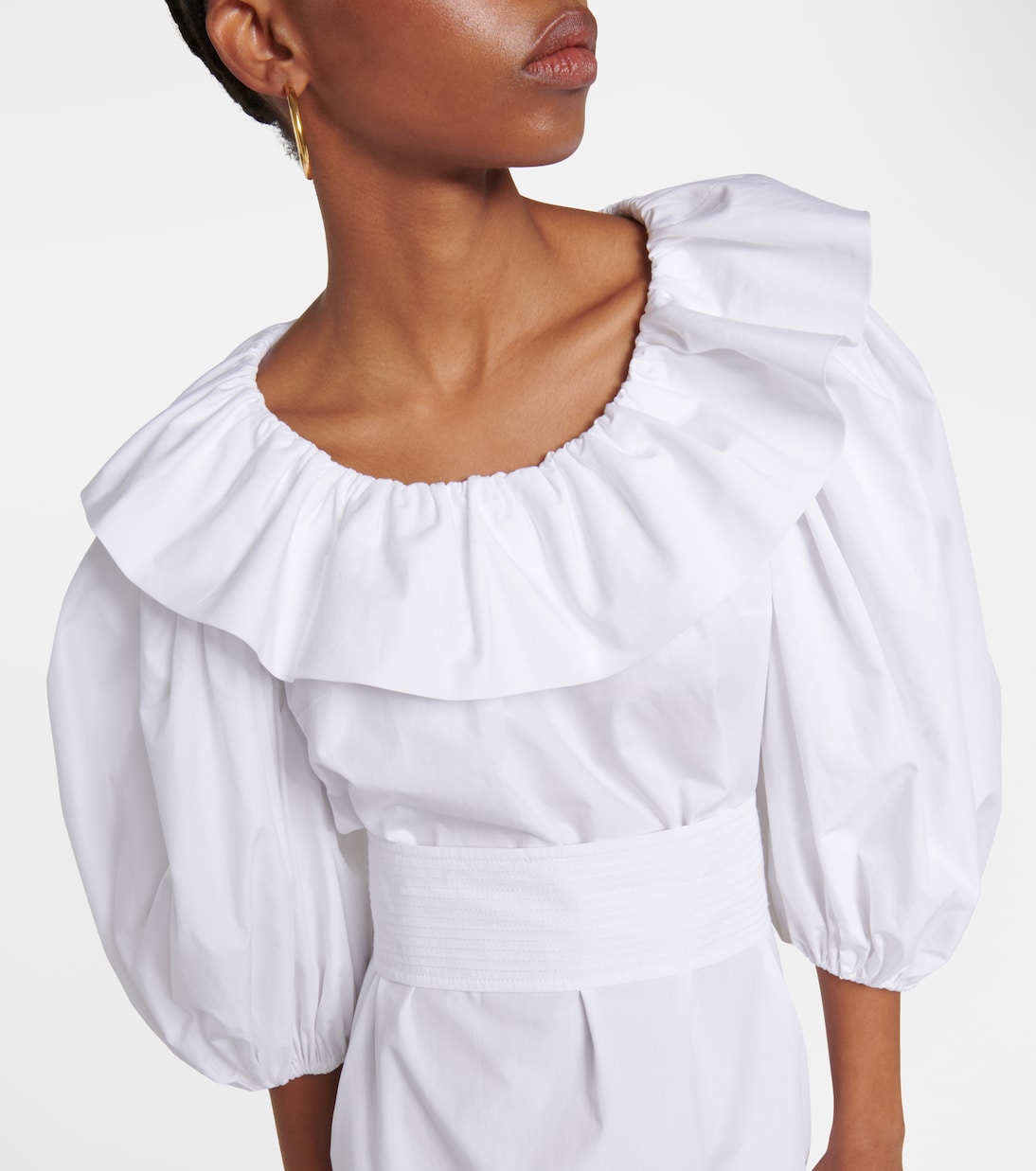 Puff-sleeve cotton minidress | Patou