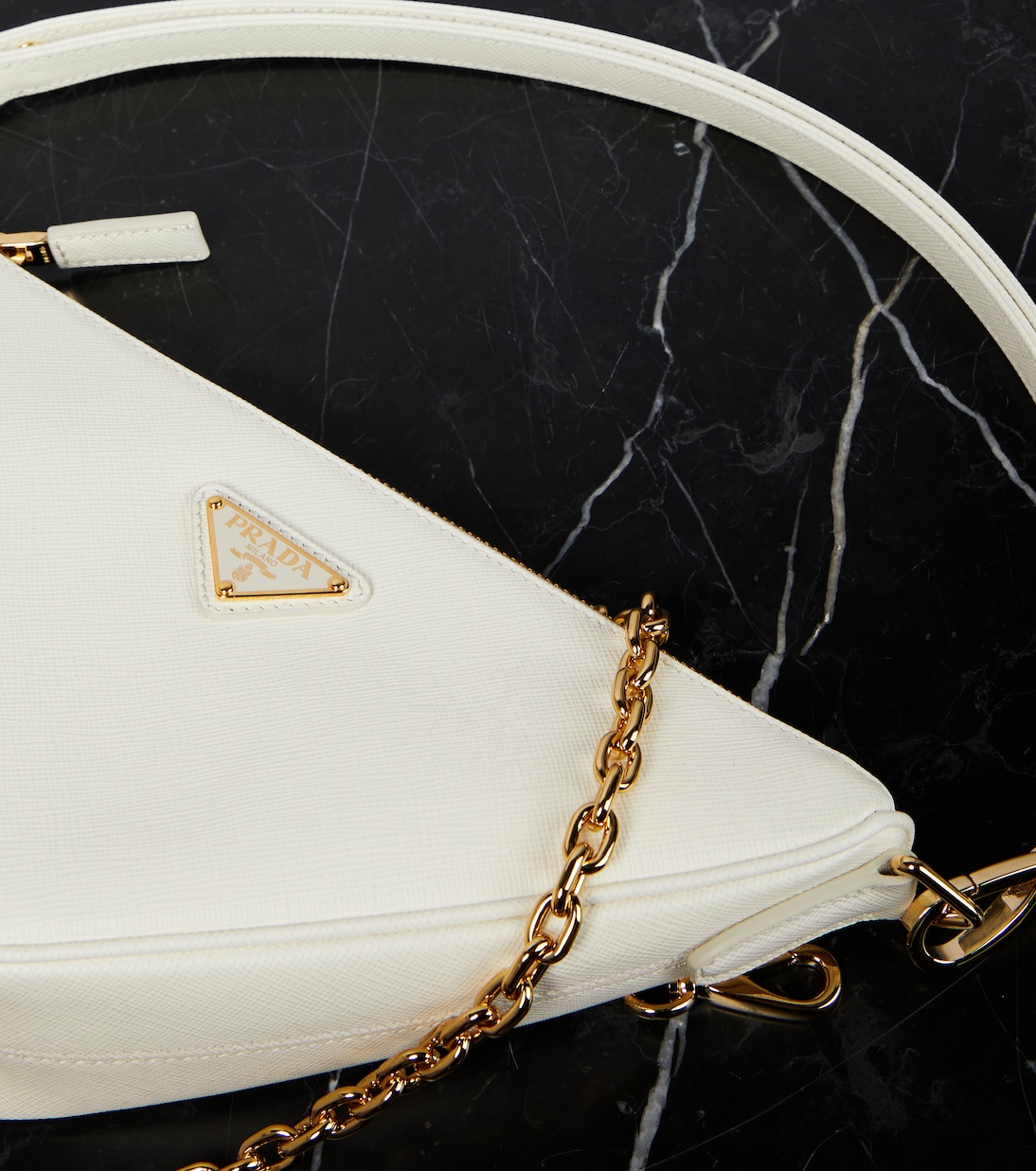Schultertasche Triangle Mini aus Leder | Prada