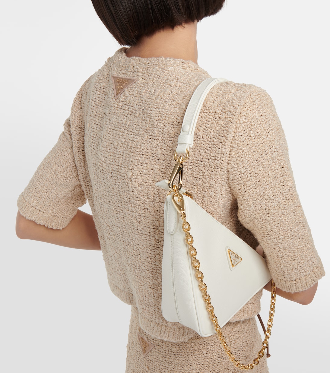 Schultertasche Triangle Mini aus Leder | Prada
