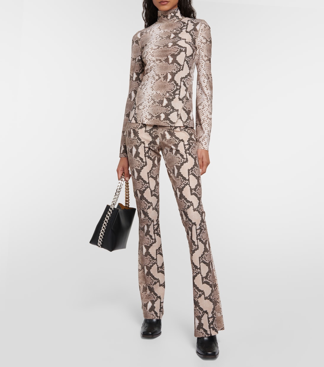 Snake-print turtleneck top | Stella McCartney