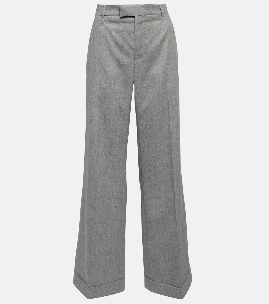 Weite High-Rise-Hose aus Wolle | Brunello Cucinelli