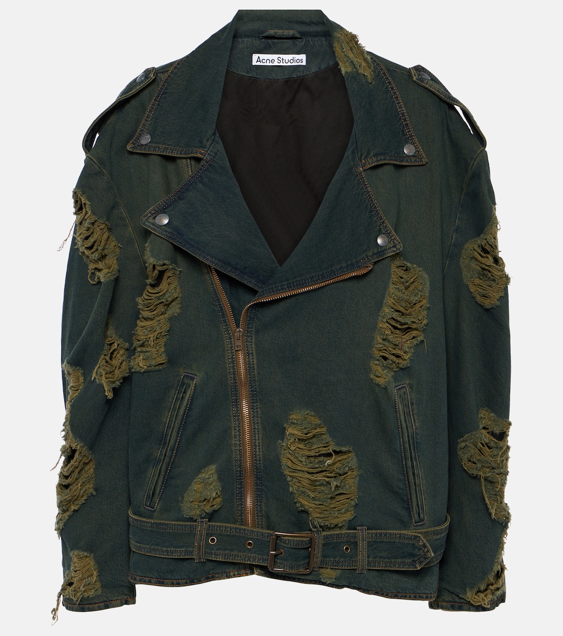 Chaqueta biker en denim desgastado | Acne Studios