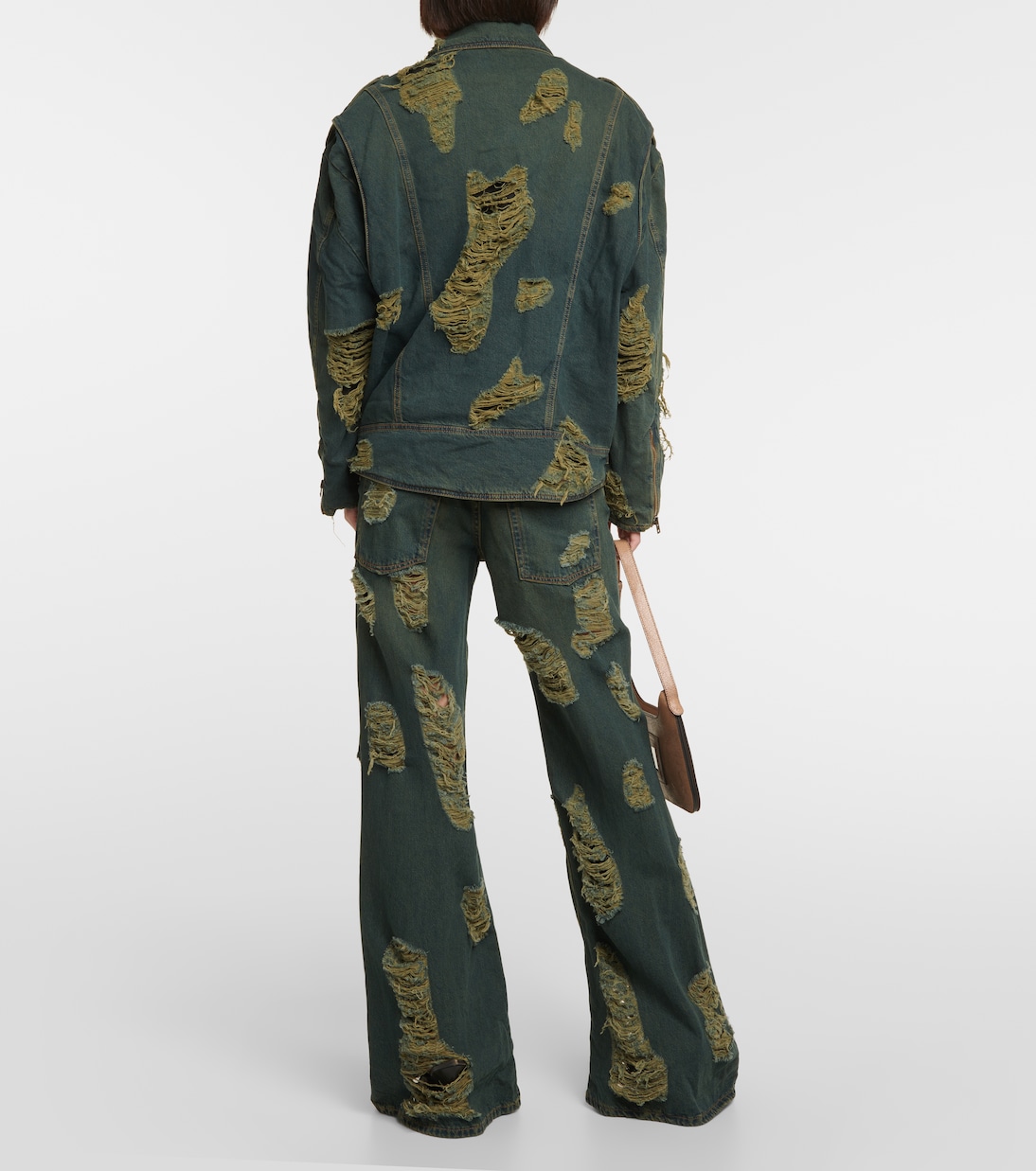 Chaqueta biker en denim desgastado | Acne Studios