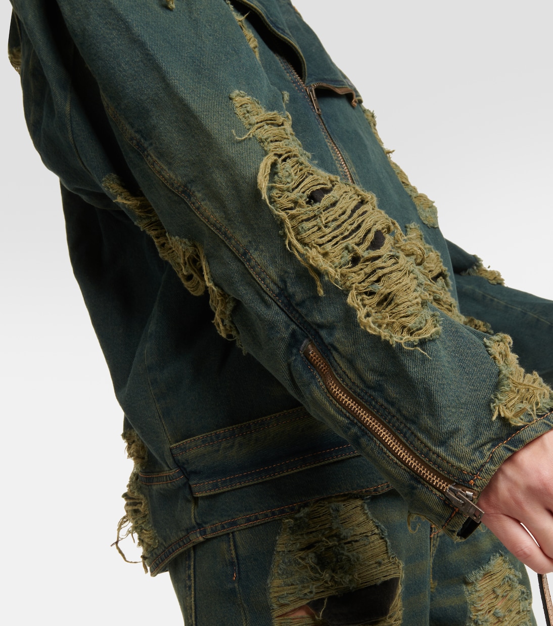 Chaqueta biker en denim desgastado | Acne Studios